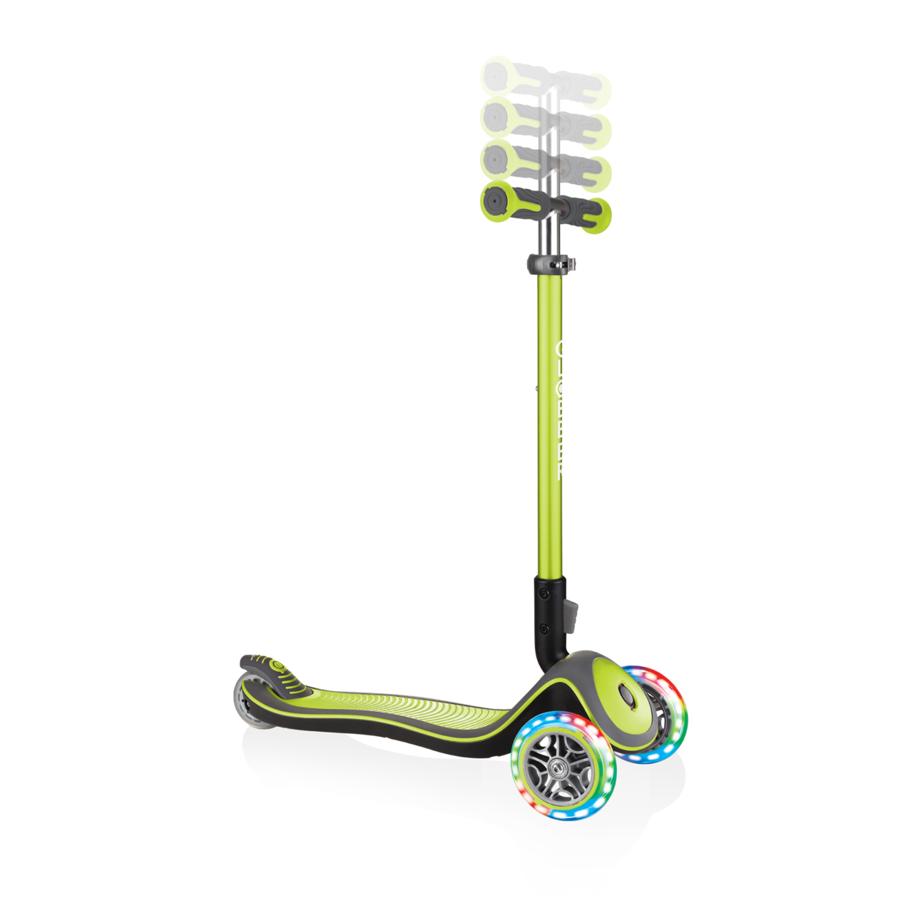 444 406 Green Light Up Scooter With Adjustable T Bar