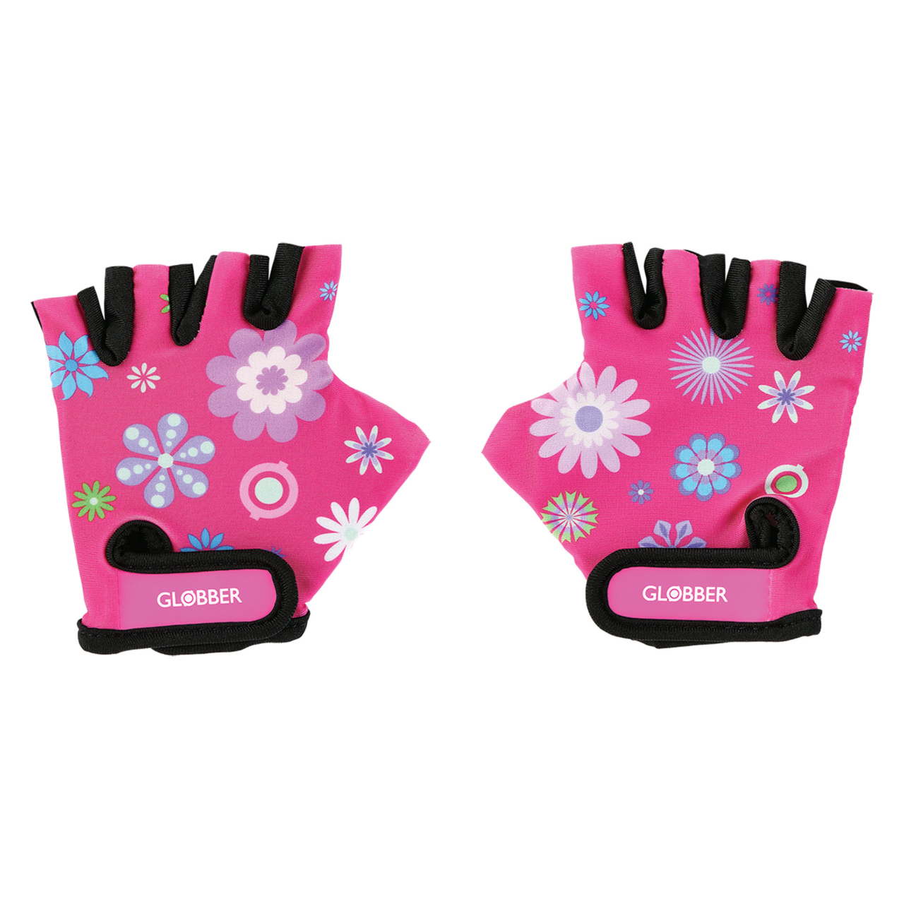 528 110 Toddler Gloves Deep Pink Flowers