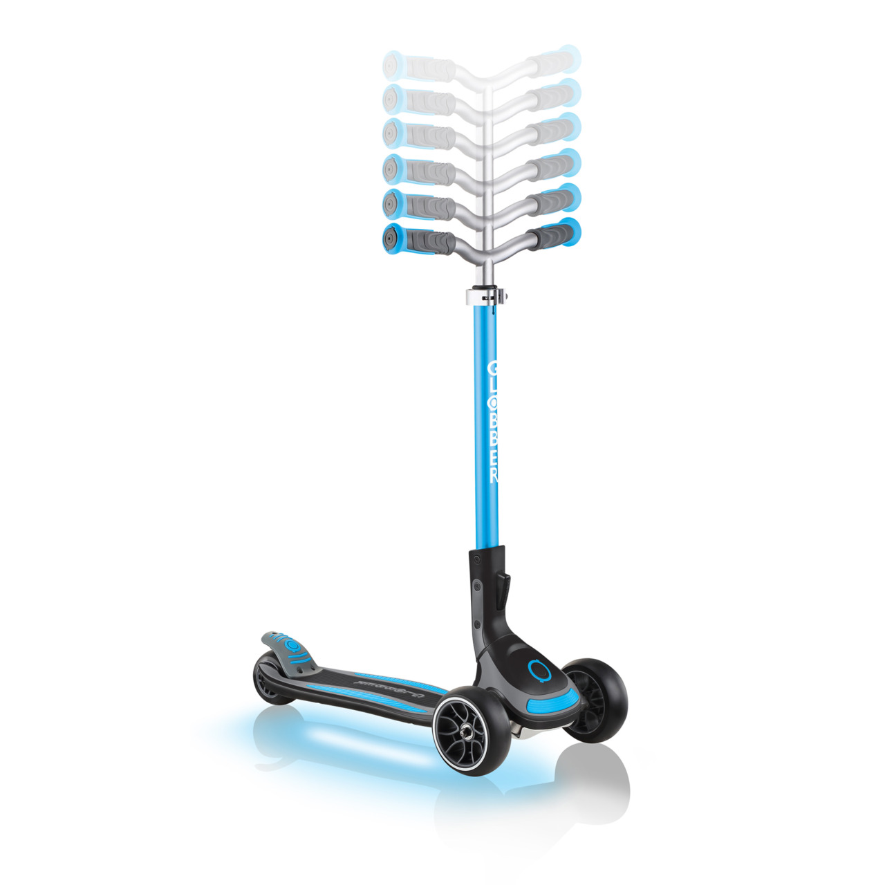 613 101 Height Adjustable Blue Light Up Scooter