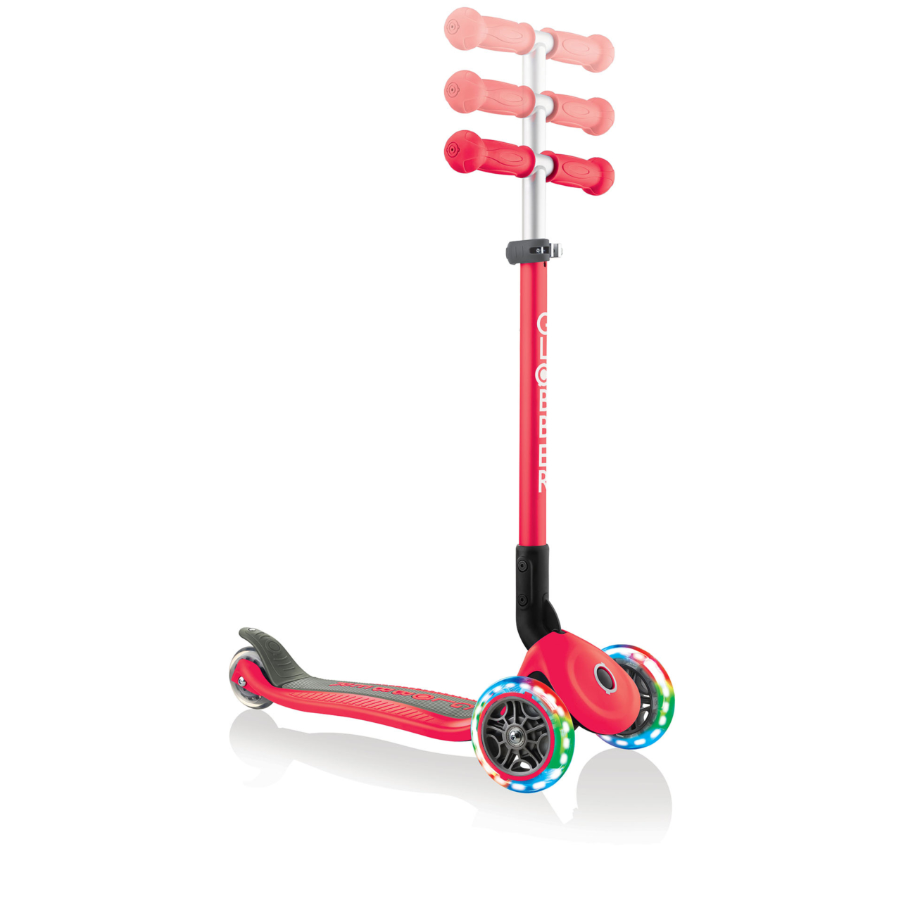 432 102 2 Red Adjustable Scooter With Light Up Wheels